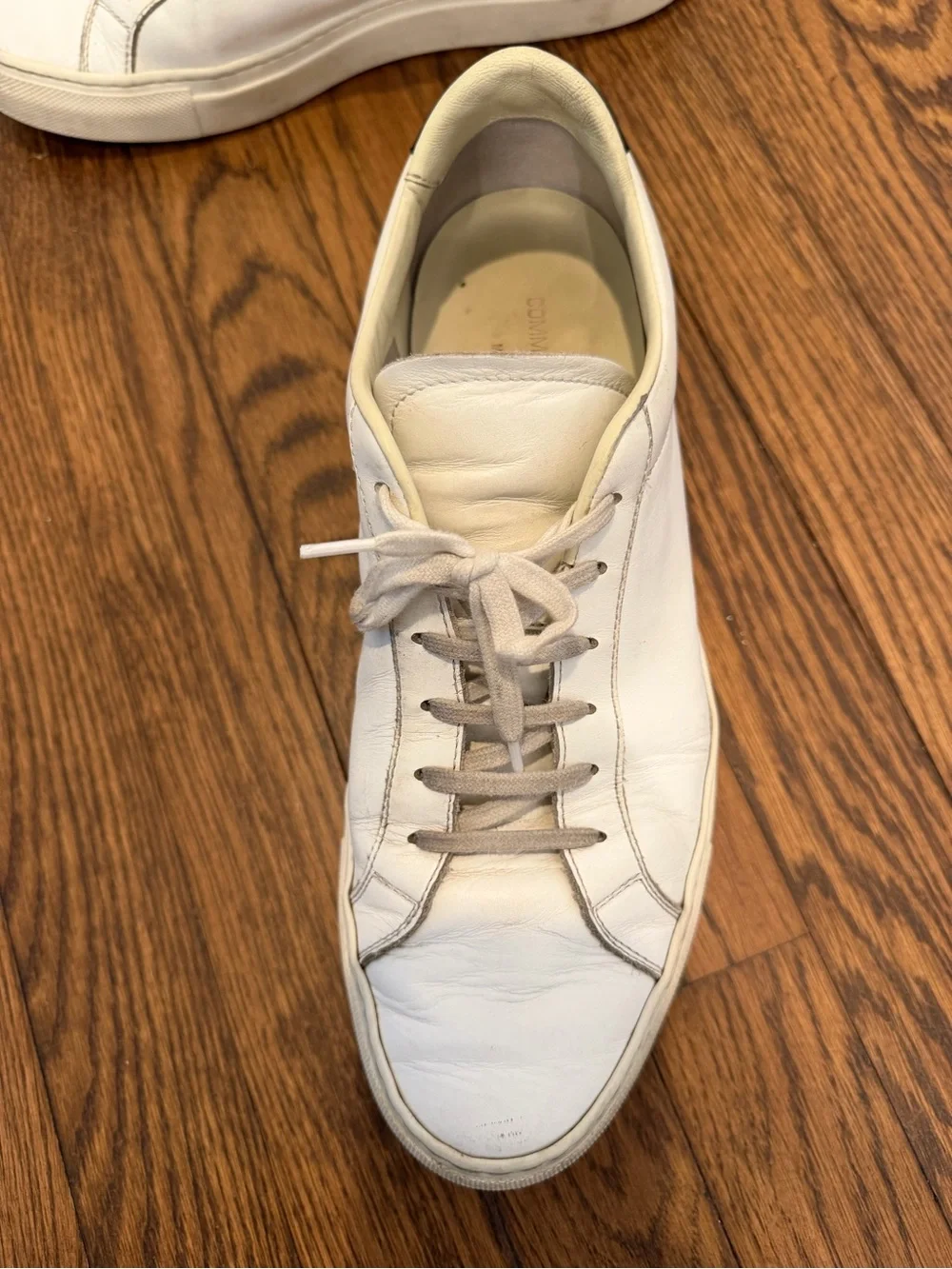 Common Projects White Leather Low-Top Sneakers with Black Heel Tab